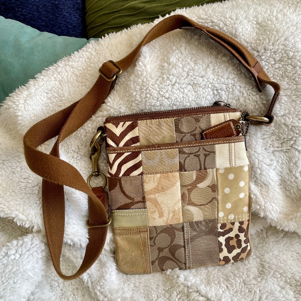Coach Y2K Canvas Patchwork Crossbody